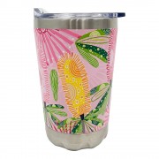 Coffee Mug | Pink Banksia | Double Wall | Stainless Steel